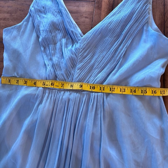 J Crew Louisa Midi Dress,100% Silk,Baby Blue,FairyCore Balletcore Y2K Bridesmaid - Picture 3 of 12